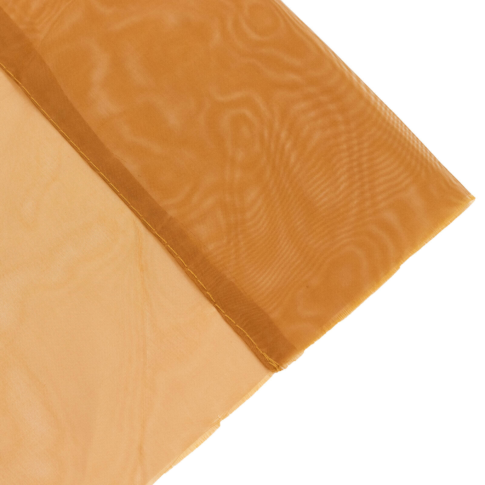 5ft x 32ft Gold Premium Chiffon Curtain Panel - Durable Flame Resistant! Ideal for Events