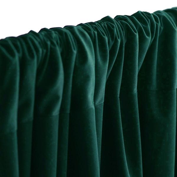 2-Pack Hunter Emerald Green Scuba Polyester Event Curtains - 10ftx10ft, Durable, Flame Resistant & Wrinkle Free!