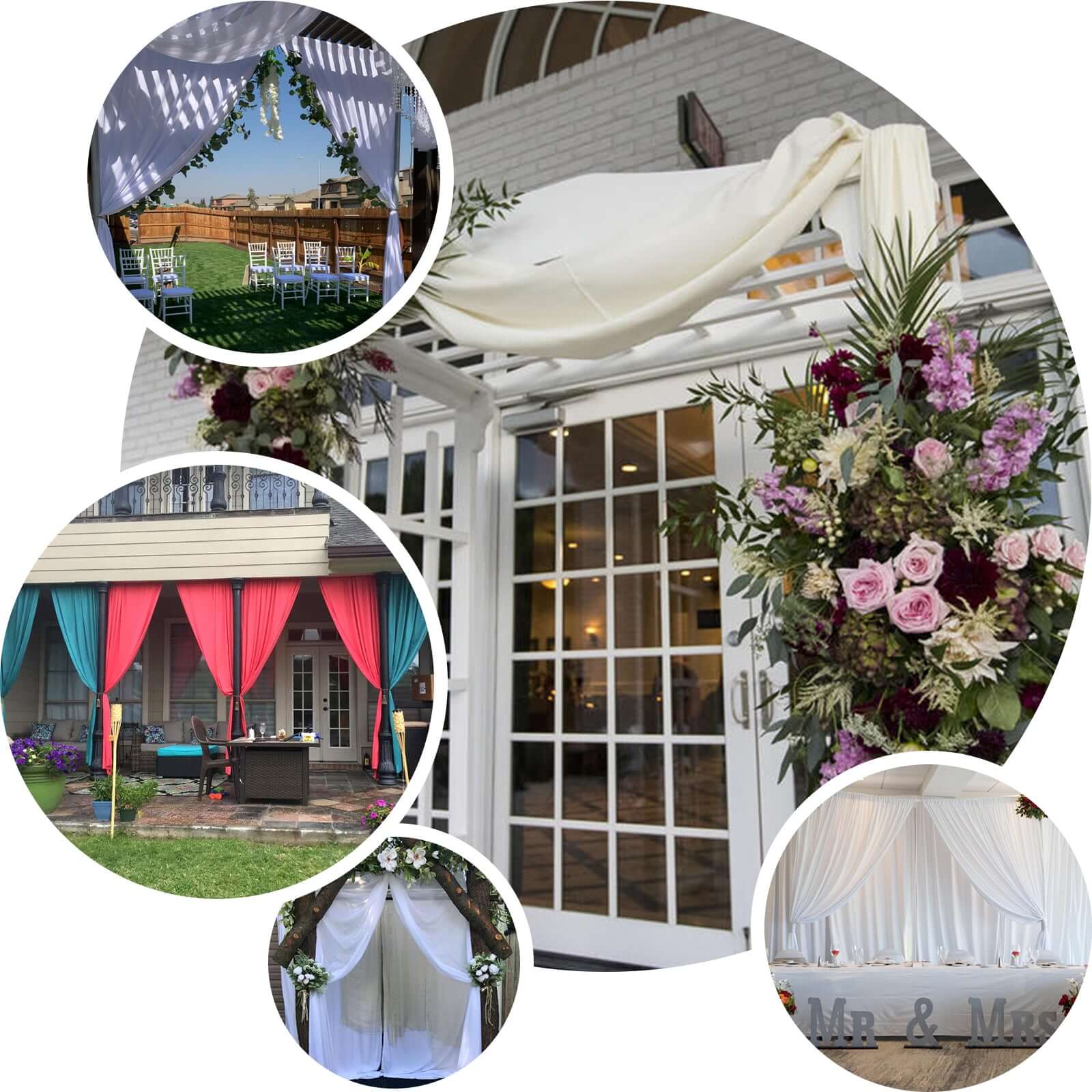 Hot Sale! 2 Pack 10ftx10ft Dusty Blue Scuba Polyester Wrinkle-Free Flame-Resistant Event Curtain Drapes with Rod Pockets