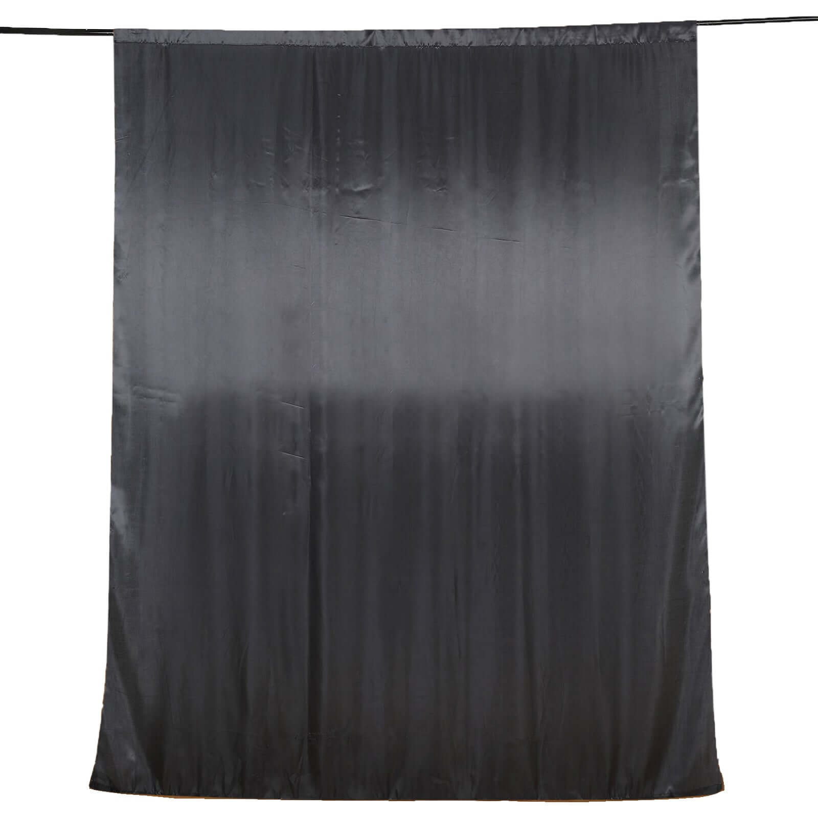 10ft x 8ft Black Satin Seamless Event Drapes for Backdrop Panels
