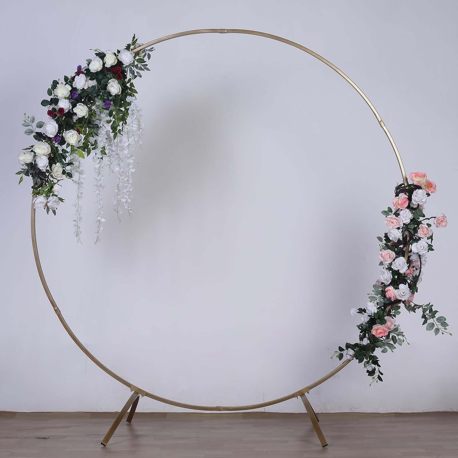 7.5ft Gold Heavy Duty Metal Round Wedding Arch Stand - Ideal for Photos