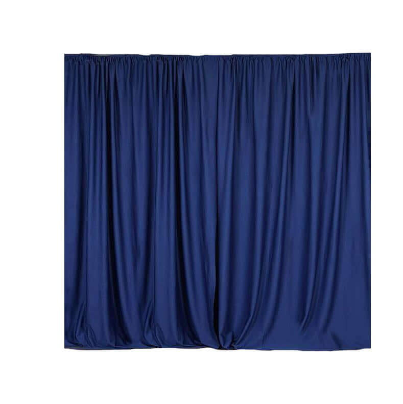 Hot Deal! 2 Pack Navy Blue 10ftx10ft Scuba Polyester Wrinkle-Free Flame Resistant Event Curtains with Rod Pockets