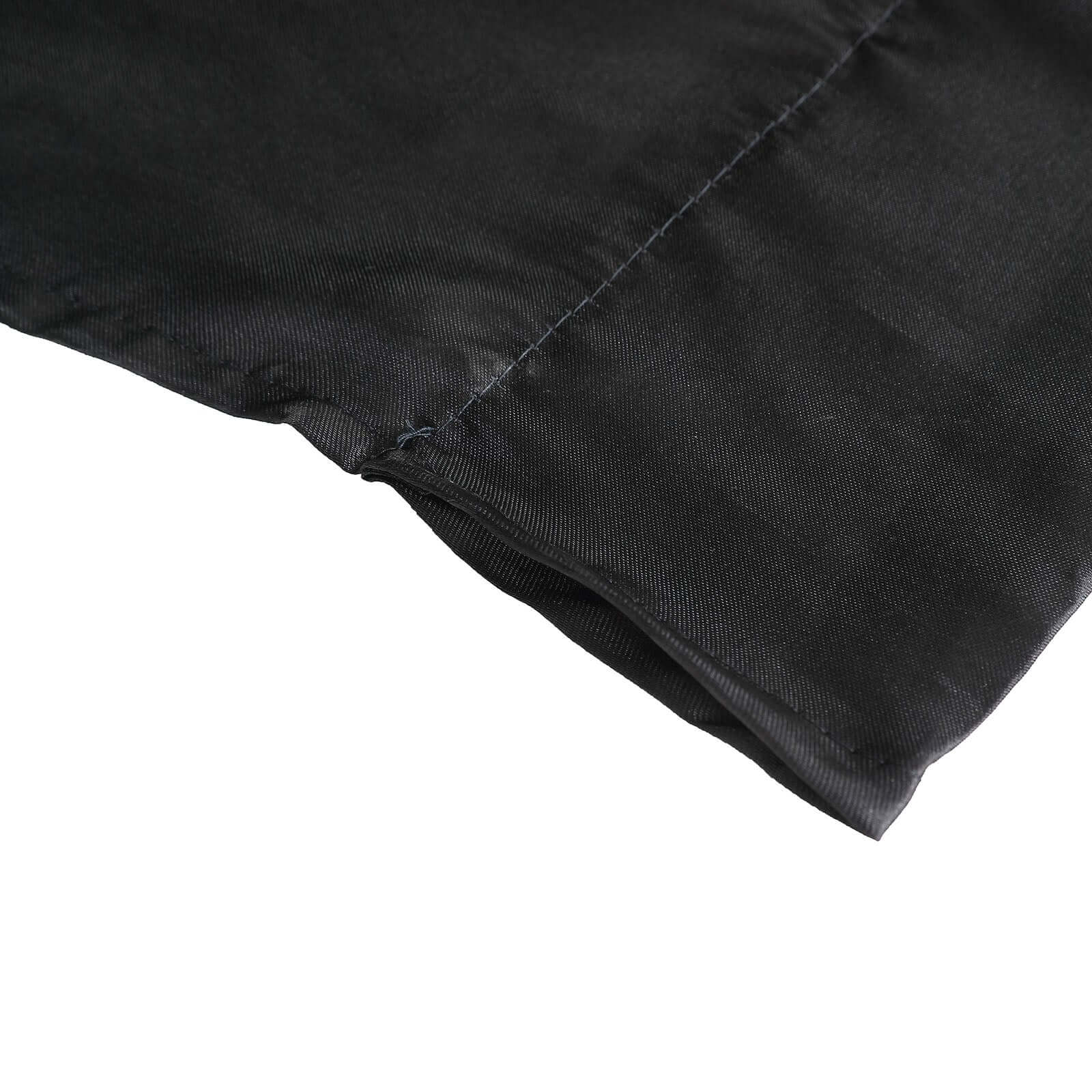 10ft x 8ft Black Satin Seamless Event Drapes for Backdrop Panels