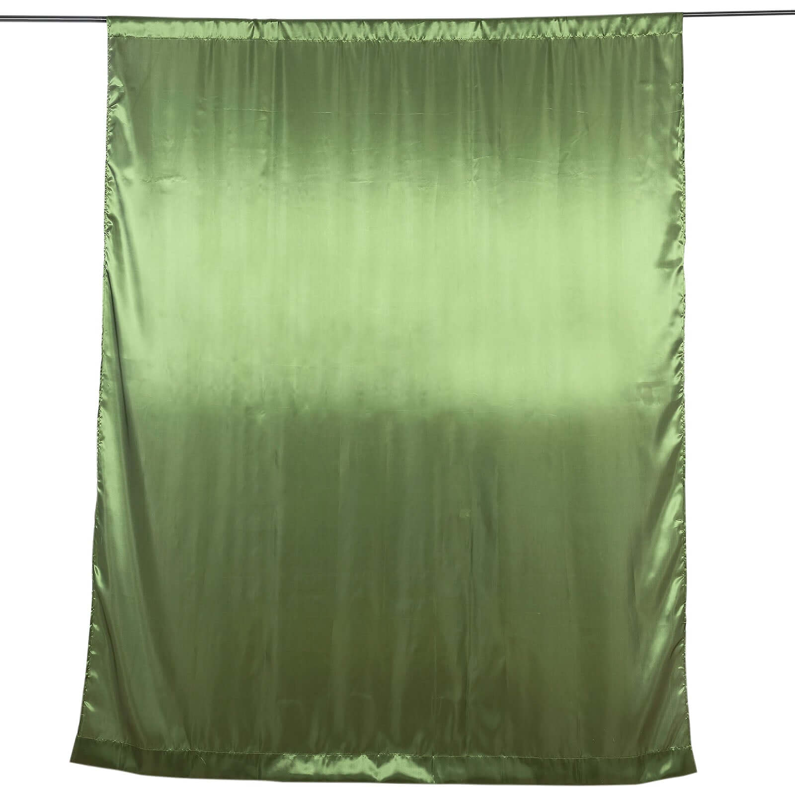 8ft x 10ft Olive Green Satin Event Backdrop Drapes for Various Occasions