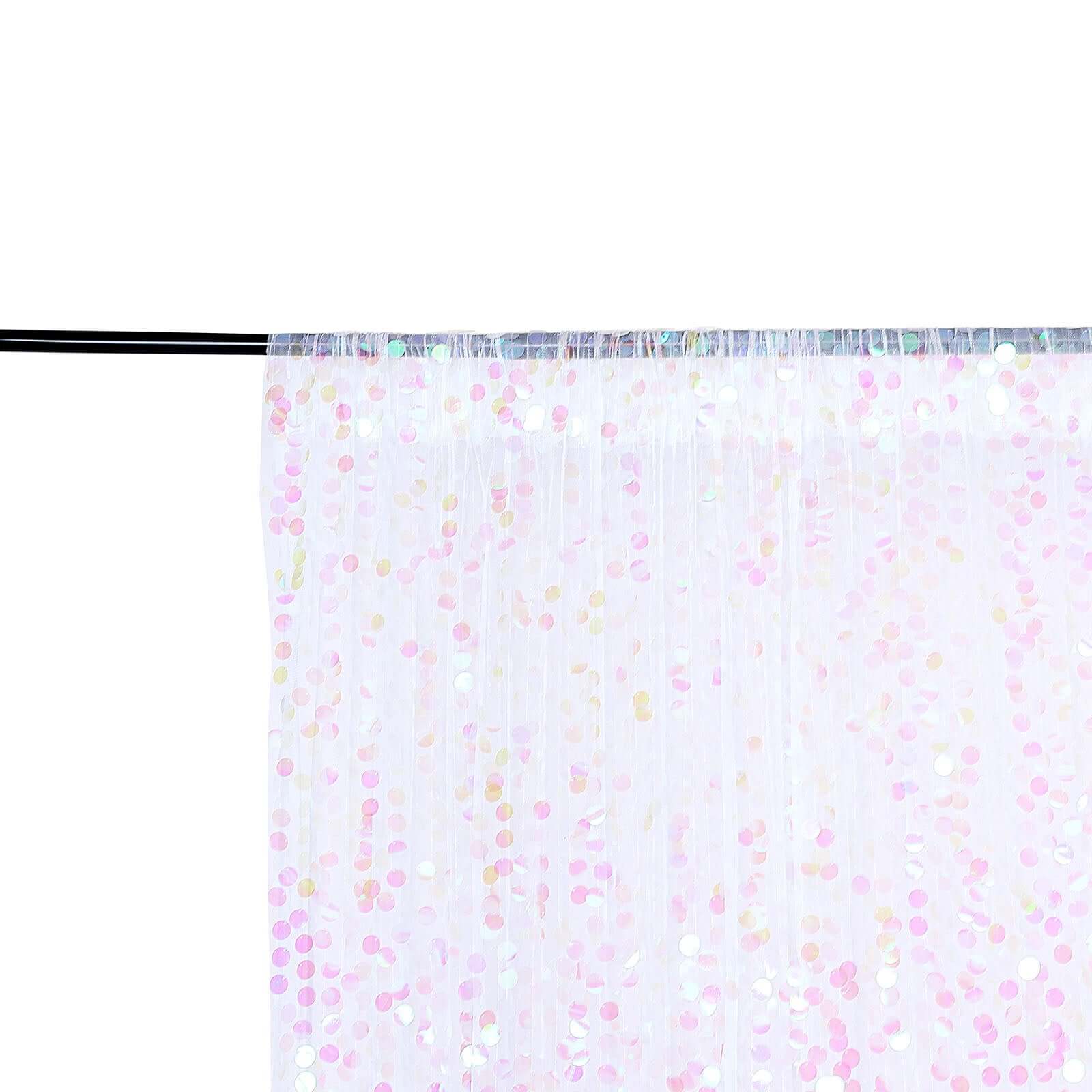 8ft by 8ft Iridescent Payette Big Sequin Event Drapes for Backdrop