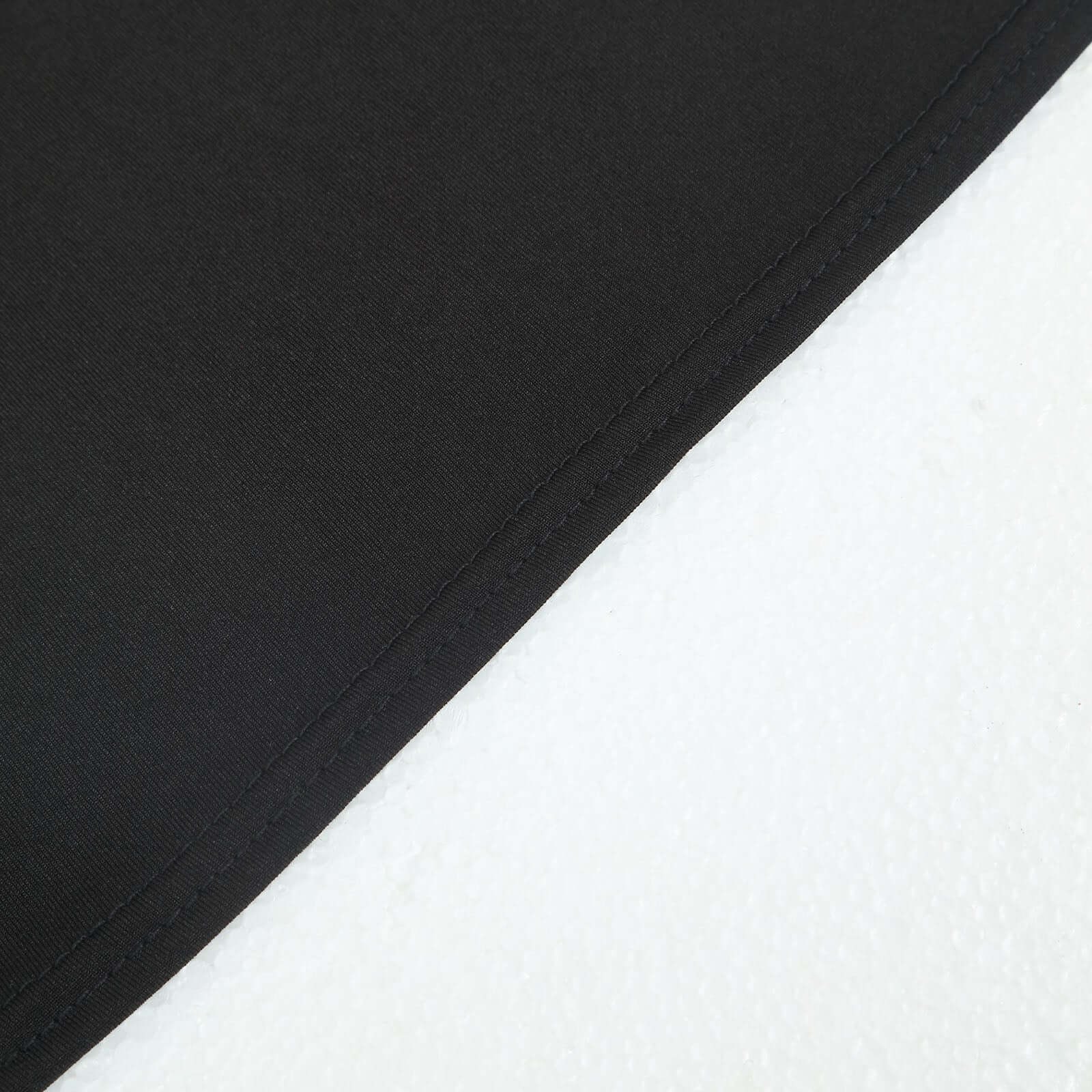 Custom-Fitted 6ft Matte Black Spandex Half Moon Chiara Wedding Arch Backdrop Cover