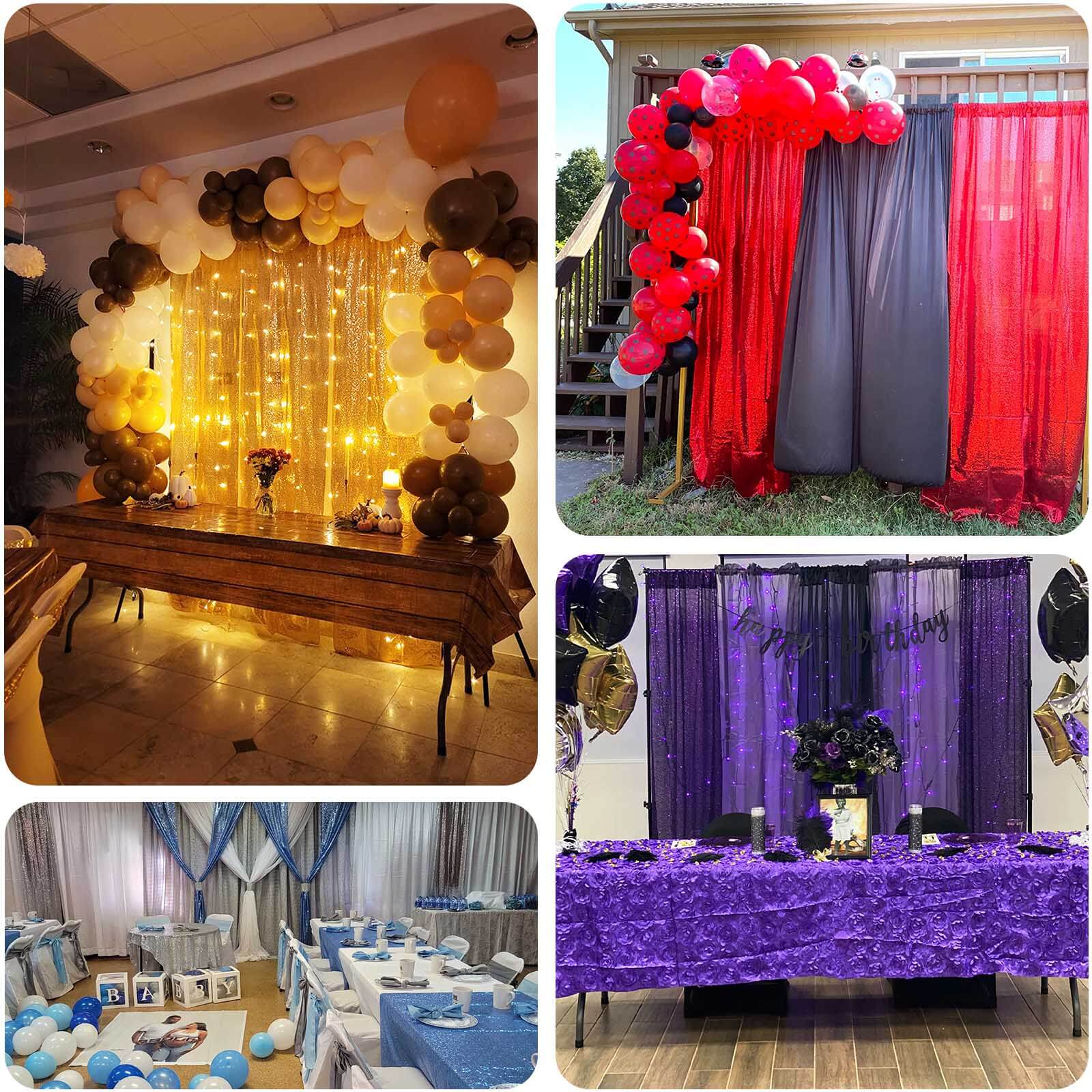 Hot Sale! 2 Pack 8ftx2ft Red Sequin Event Curtain Drapes with Rod Pockets for Stunning Backdrops