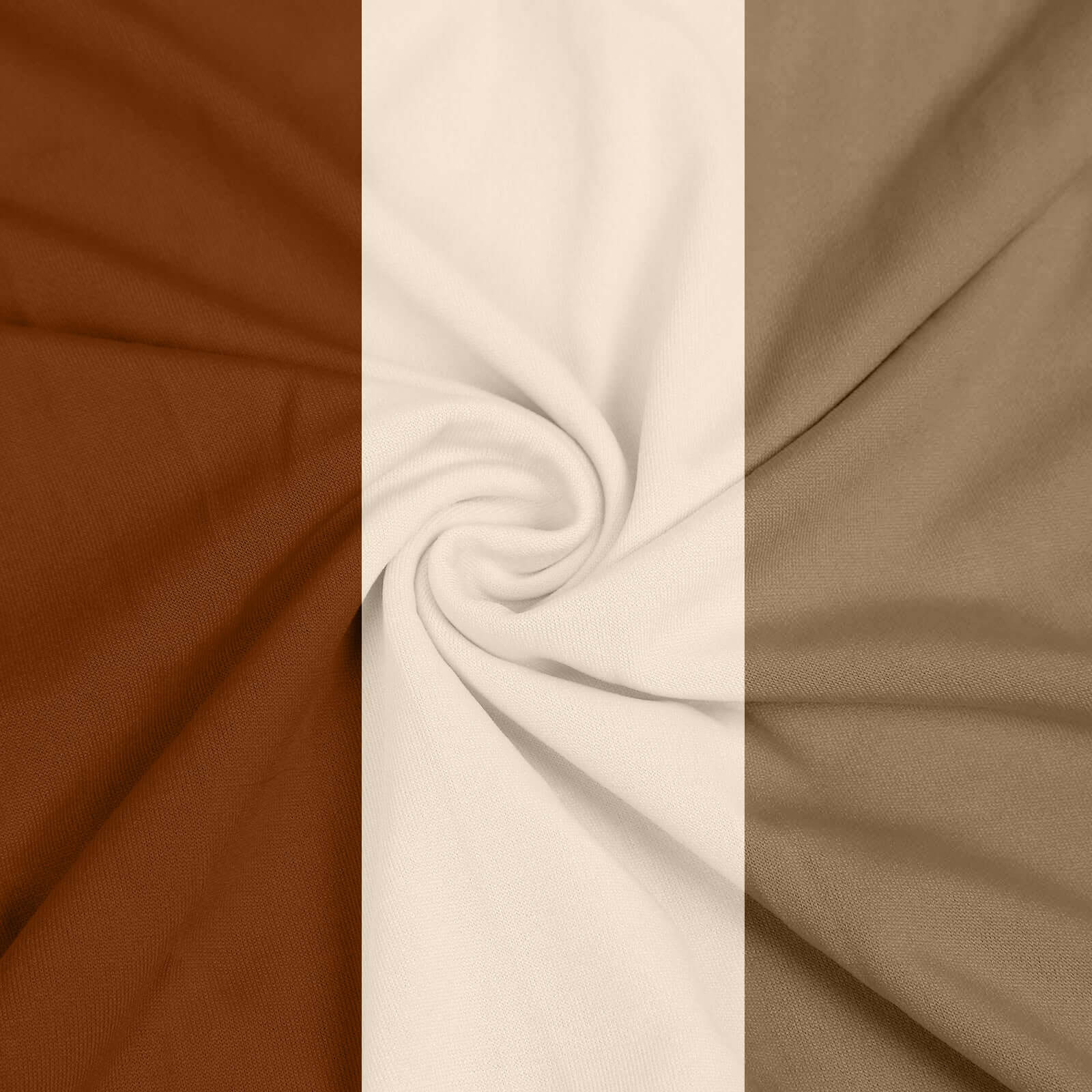 Exclusive Set of 3 Mixed Natural Spandex Fitted Covers for Round Top Wedding Arch - 5ft, 6ft, 7ft