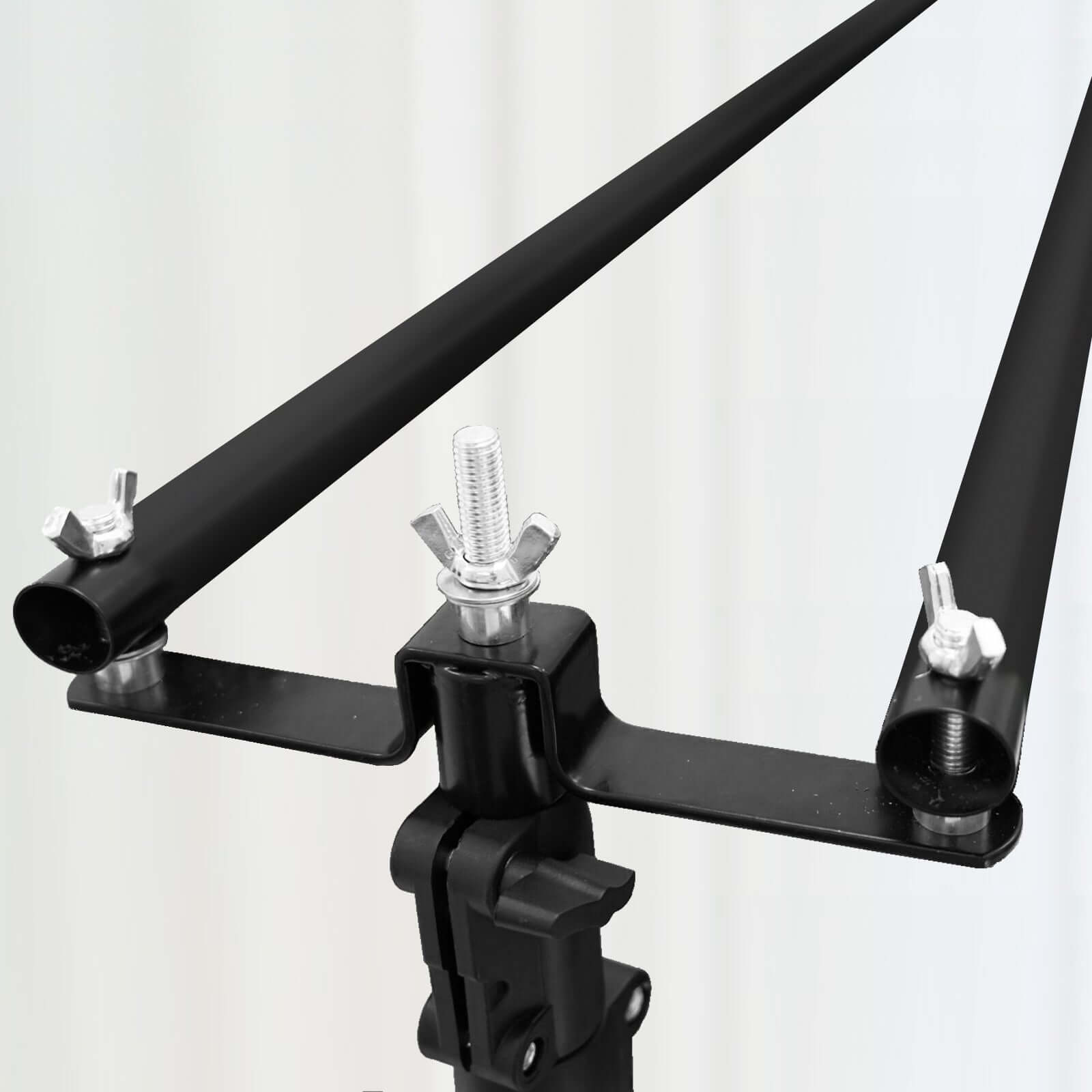 10ft DIY Adjustable Triple Crossbar Kit with Mounting Brackets for Backdrop Stands - Ideal for Studio Use