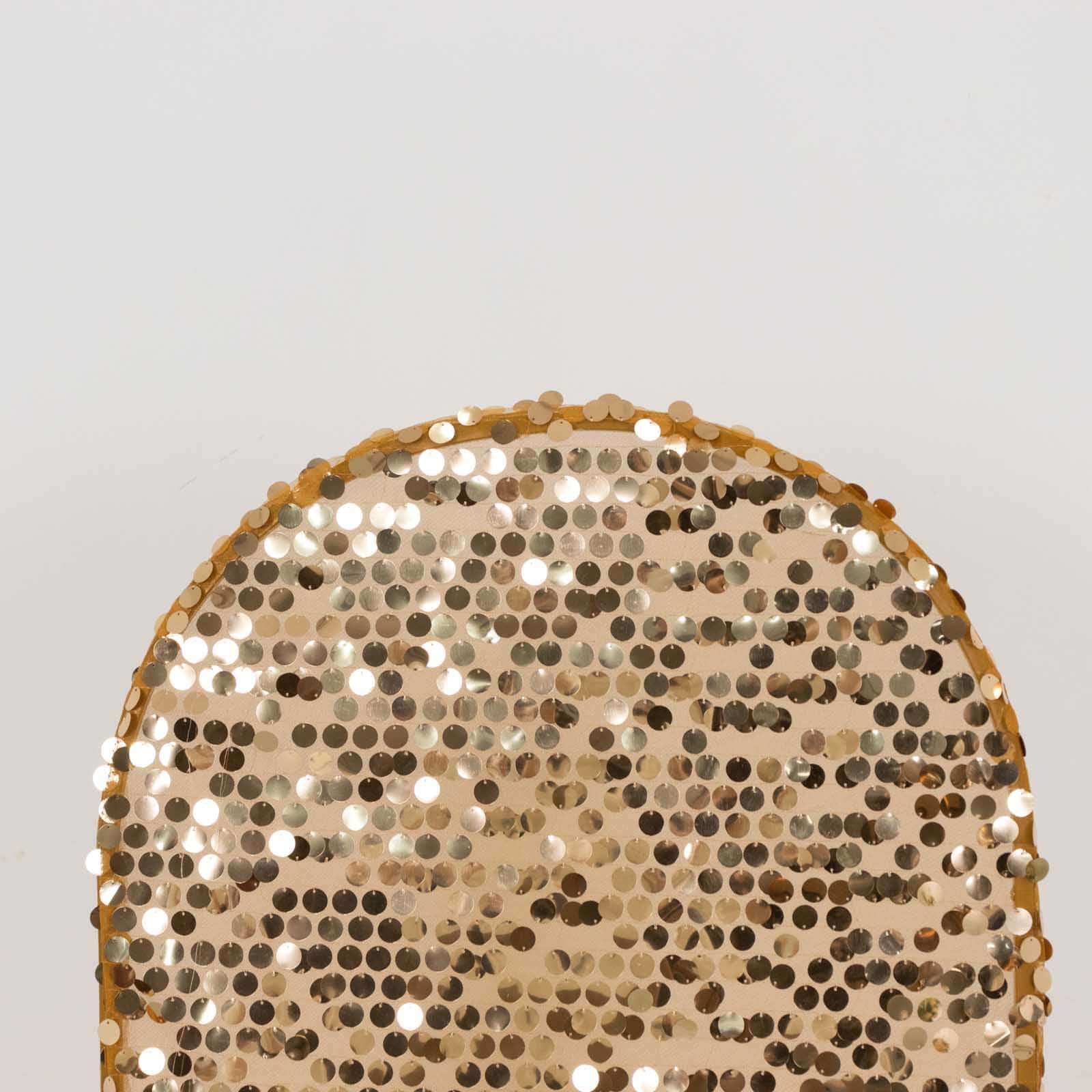 5ft Sparkling Gold Payette Sequin Fitted Cover for Round Top Wedding Arch Stand