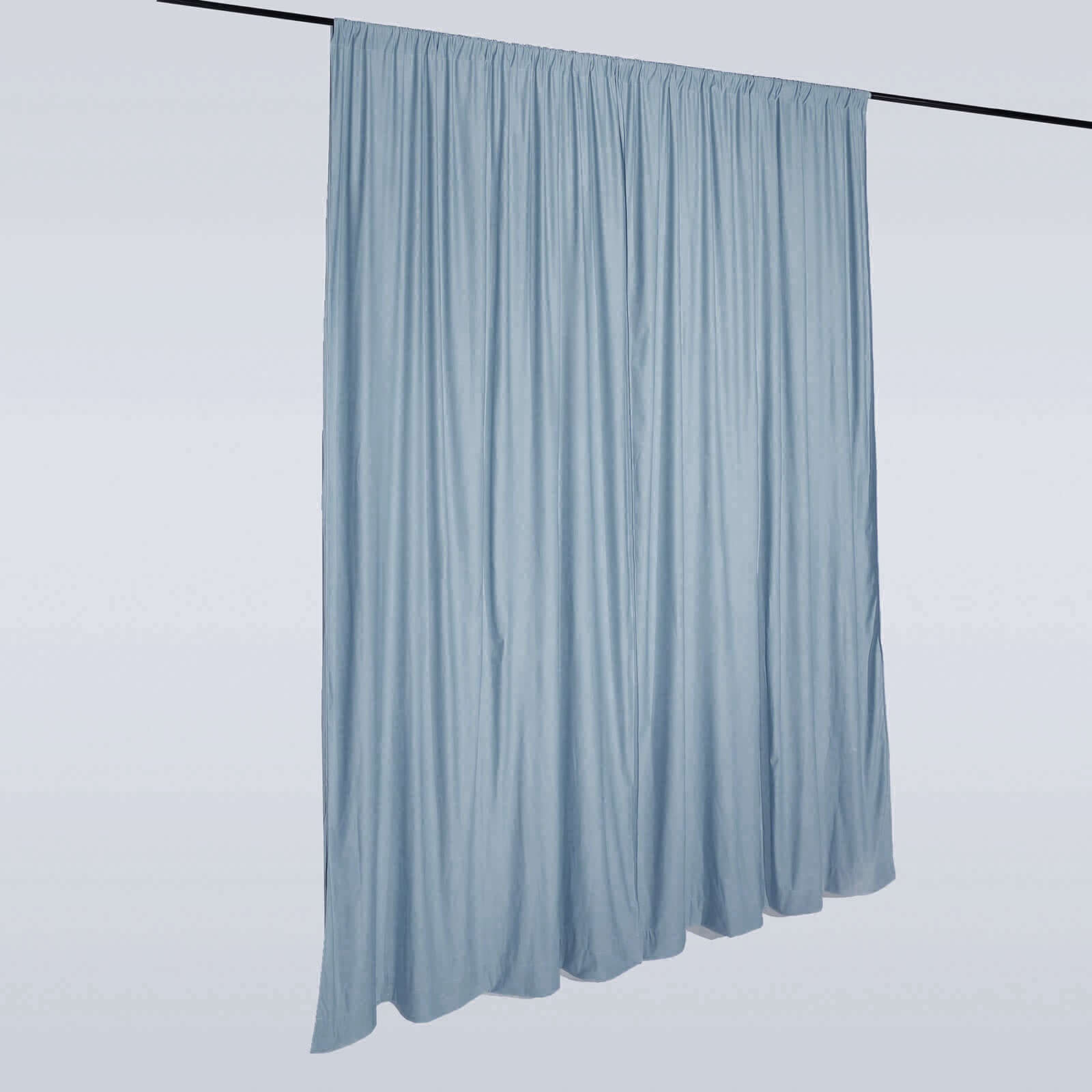 Hot Sale! 2 Pack 10ftx10ft Dusty Blue Scuba Polyester Wrinkle-Free Flame-Resistant Event Curtain Drapes with Rod Pockets