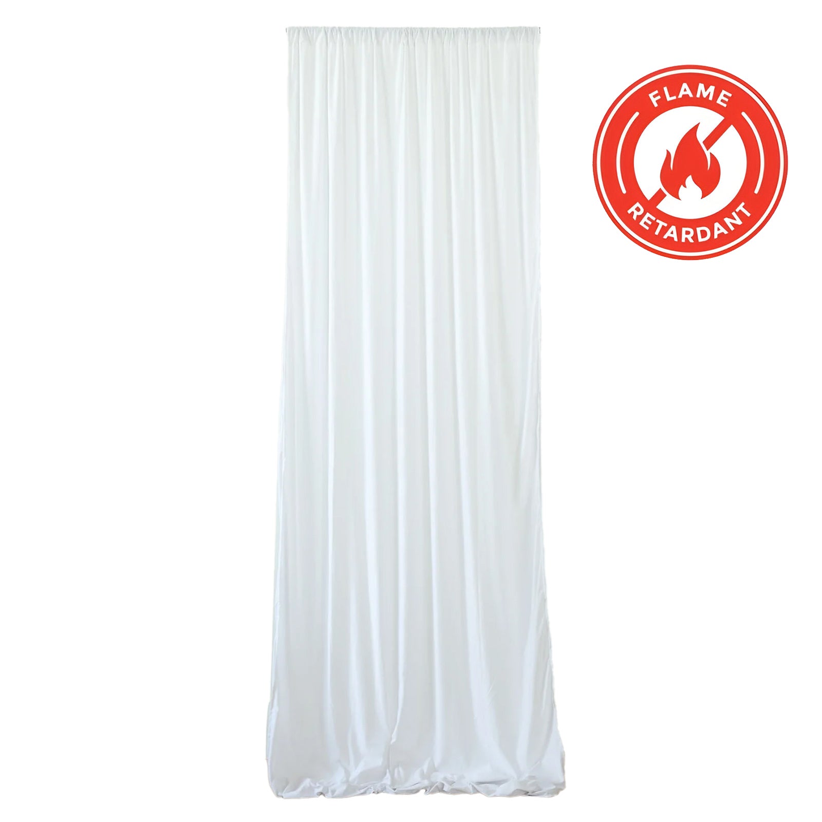 Fire-Retardant Wrinkle-Free White Scuba Polyester Ceiling Drape - 5ft x 20ft (Commercial Grade)