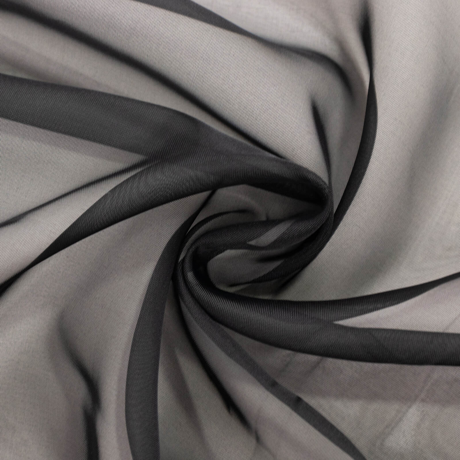5ft x 32ft Durable Flame-Resistant Premium Black Chiffon Curtain Panel with Rod Pocket