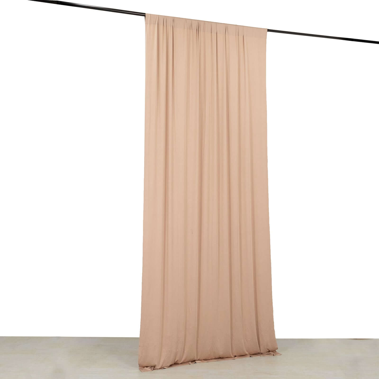 Wrinkle-Free Nude 4-Way Stretch Spandex Event Drapes with Rod Pockets - 5ft x 10ft