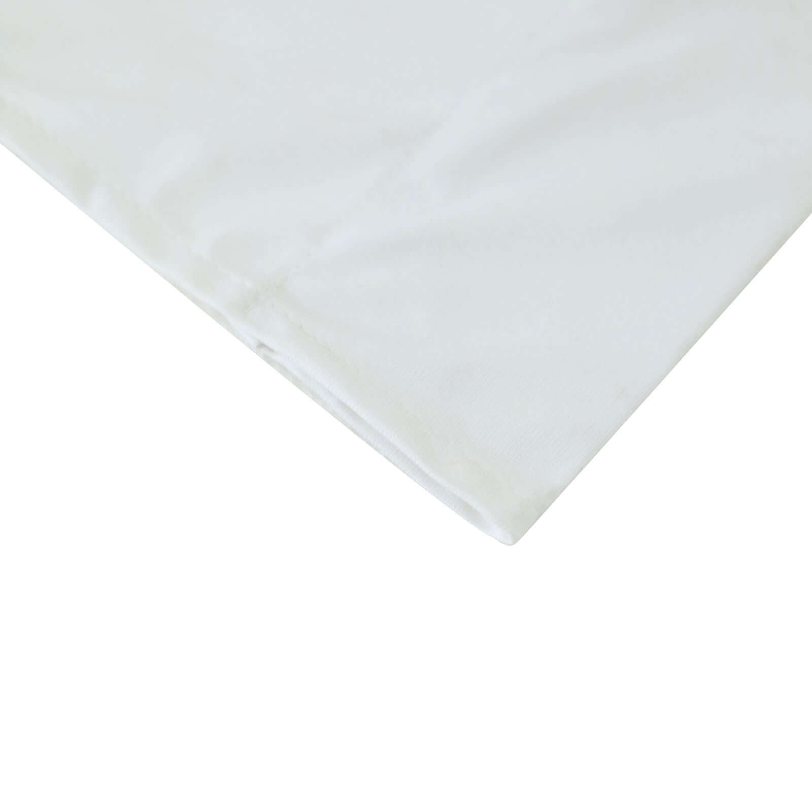 Fire-Retardant Wrinkle-Free White Scuba Polyester Ceiling Drape - 5ft x 20ft (Commercial Grade)