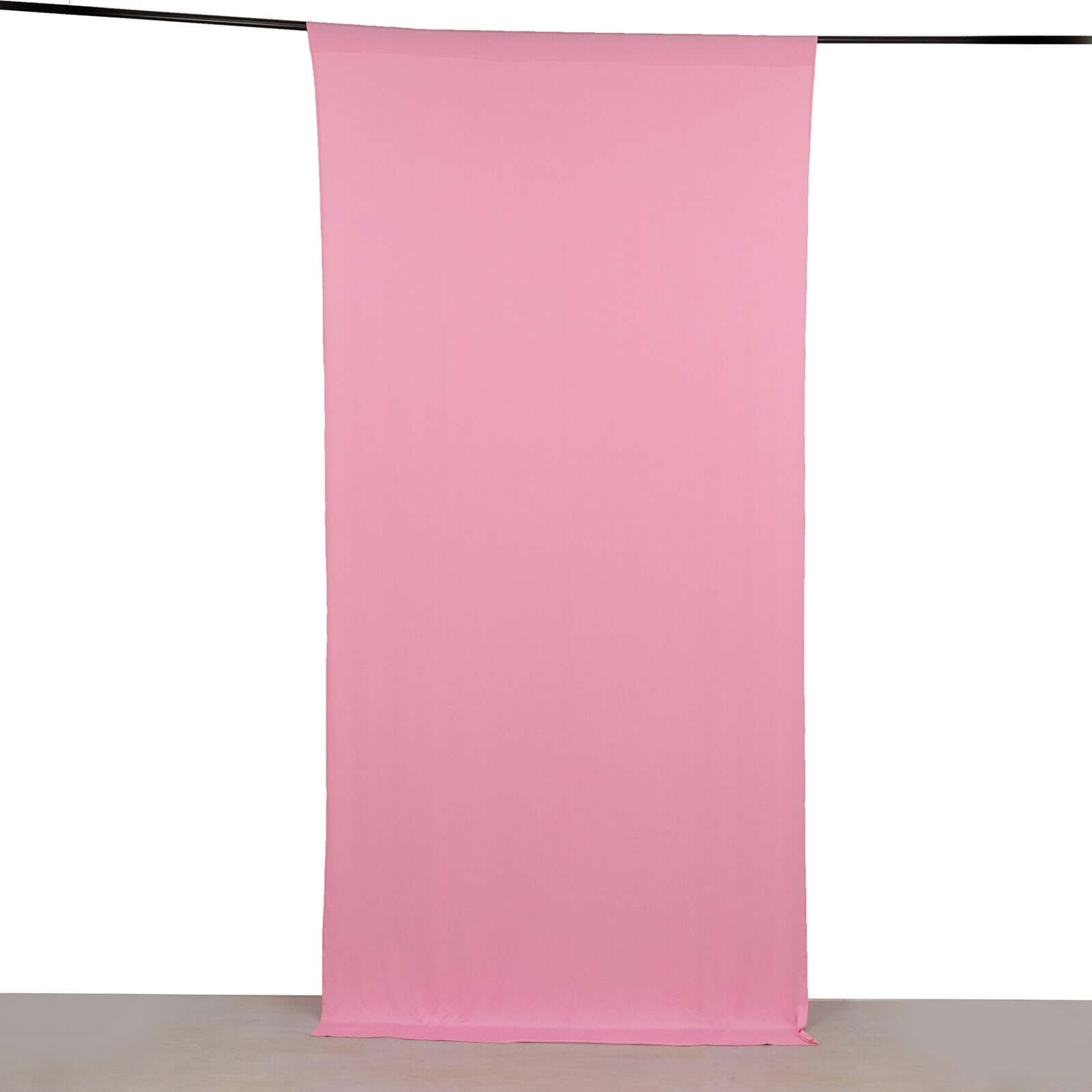 Pink Wrinkle-Free 4-Way Stretch Spandex Event Backdrop Drapes with Rod Pockets - 5ft x 10ft