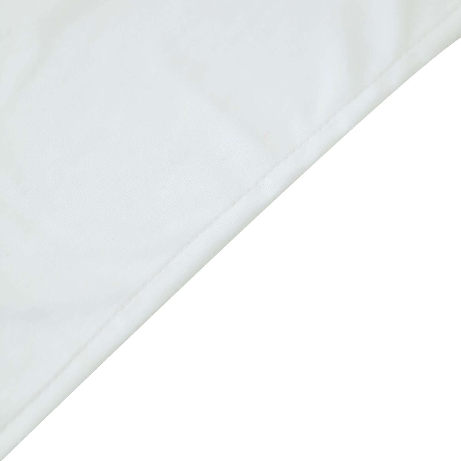 Commercial-Grade Fire-Retardant White Scuba Polyester Ceiling Drape Panel - 5ft x 40ft, Wrinkle-Free with Rod Pockets