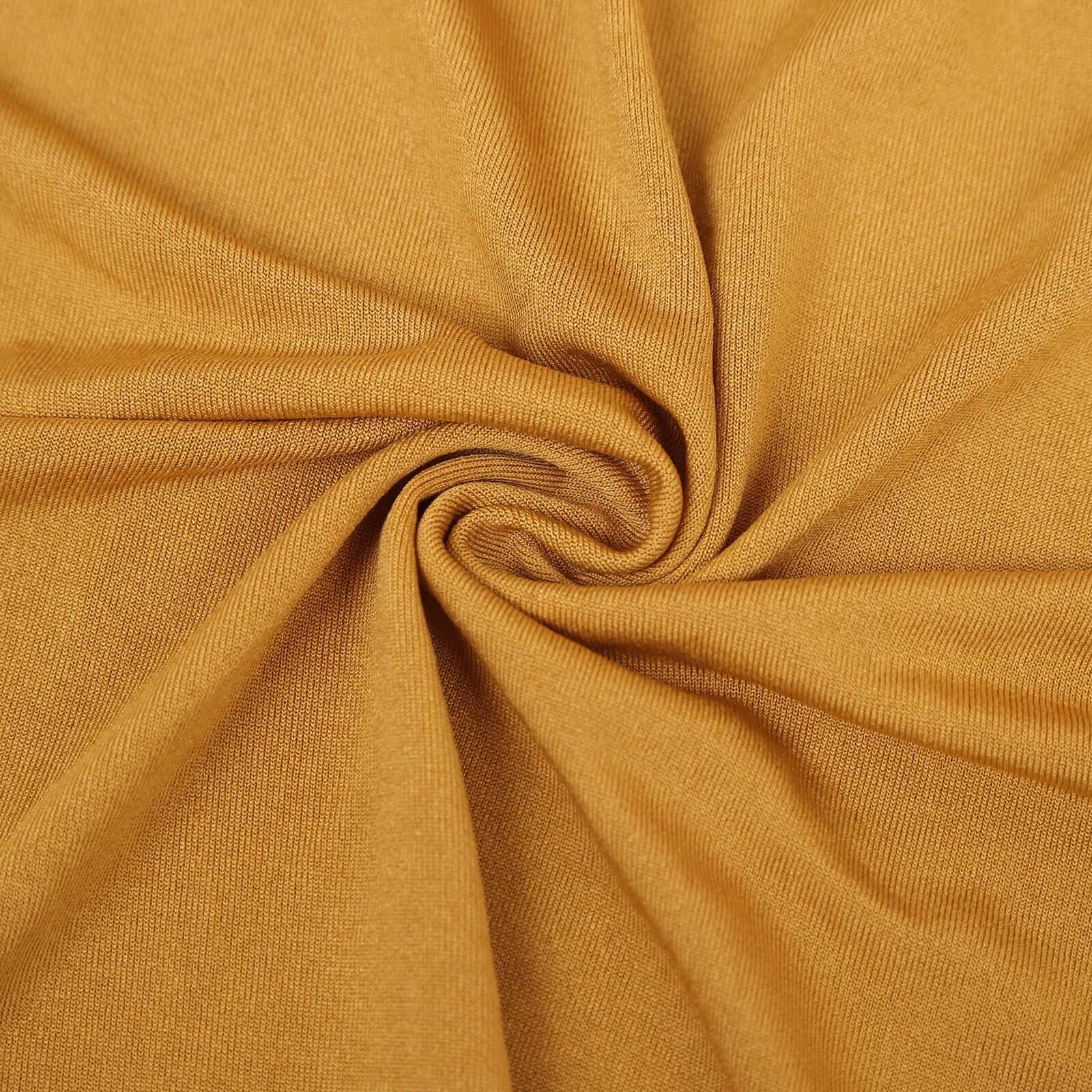 Custom-Fitted Set of 4 Matte Gold Spandex Half Moon Wedding Arch Backdrop Covers in 4 Sizes