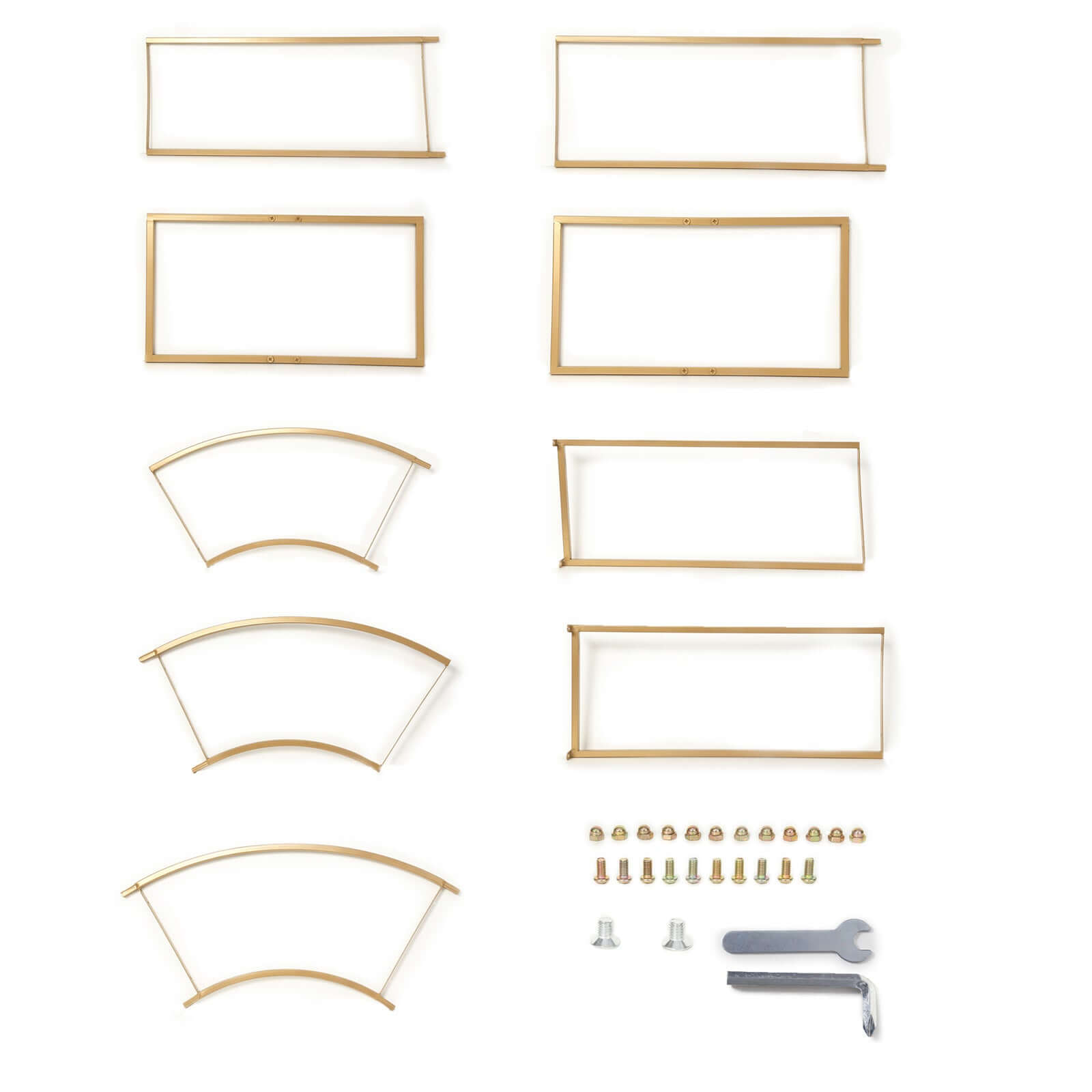 Hot Sale! 8ft Gold Metal Double Arch Wedding Arbor, Ideal for Ceremonies and Backdrops