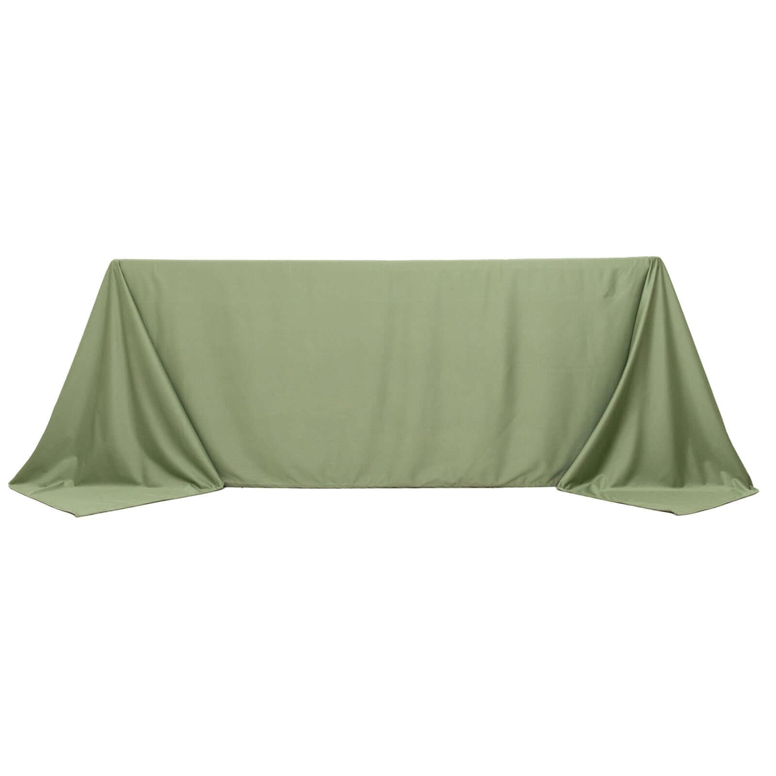 Wrinkle-Free, Stain-Resistant Dusty Sage Green Scuba Polyester 90x132 Rectangular Tablecloth